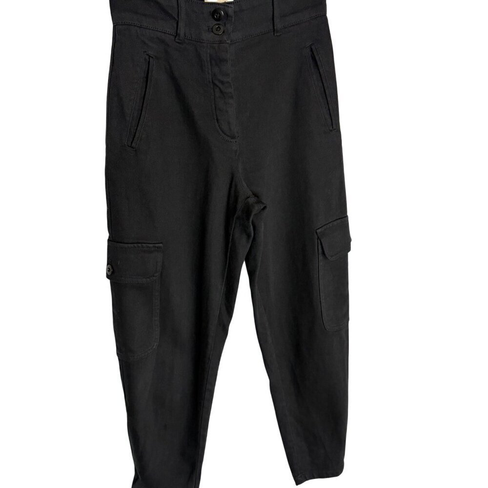 Aritzia Wilfred Free Modern Cargo Pants Black Tapered High Rise-sz 2 - Picture 1 of 11